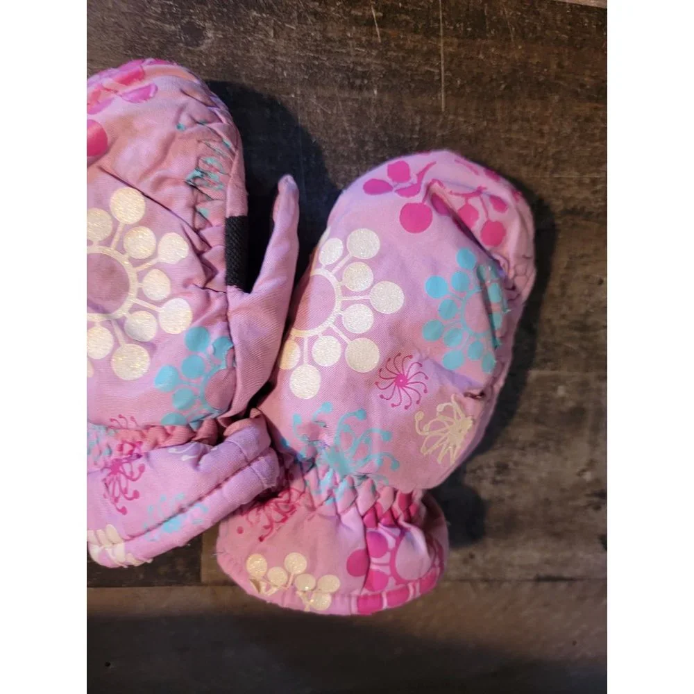 3m thinsulate gloves youth pink‎ snowflake